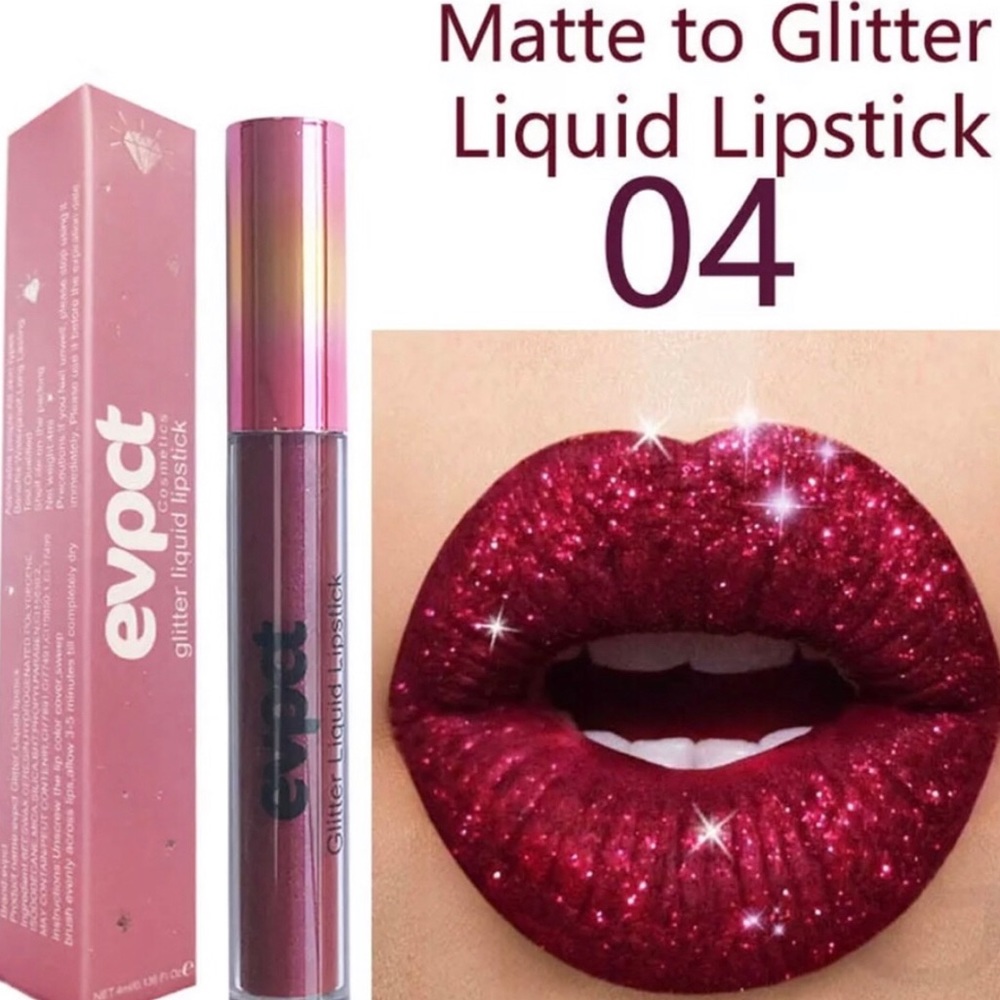 💕Lipstick Red Matte lipglitter waterproof